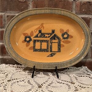 Vintage Pfaltzgraff America serving platter MAFA American Folk art sponge